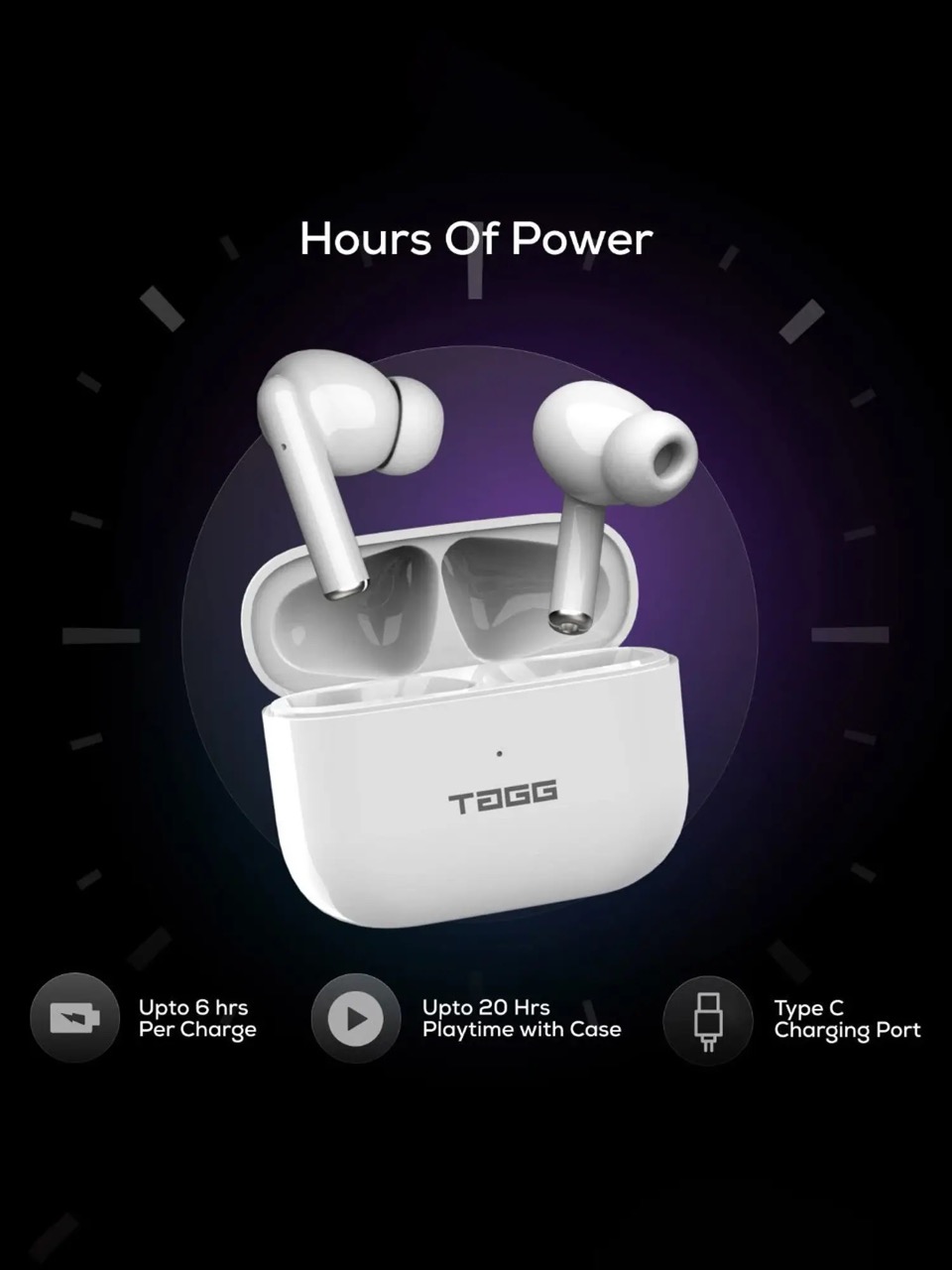 TAGG Rogue 200Gt Gaming Bluetooth Truly Wireless in Ear Earbuds with Mic 45Ms Low Latency for Gaming - White